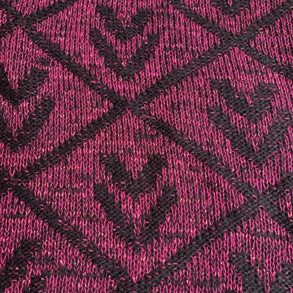 Vintage sweater 70s or 80s purple and black mock turtleneck - Picture 4 of 8